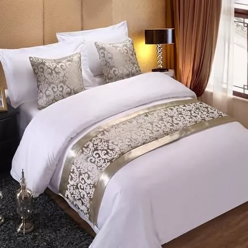 1 PC Champagne Floreale Copriletto Letto Runner Singolo Regina King Letto 3