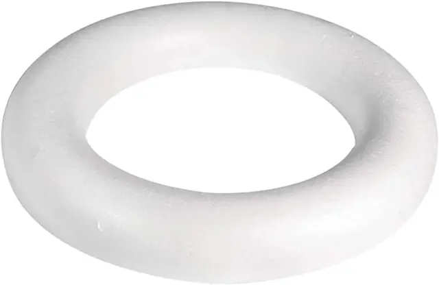 arkCRAFT Festive Polystyrene Half Round Rings/Wreaths (5 pack, 25cm), White