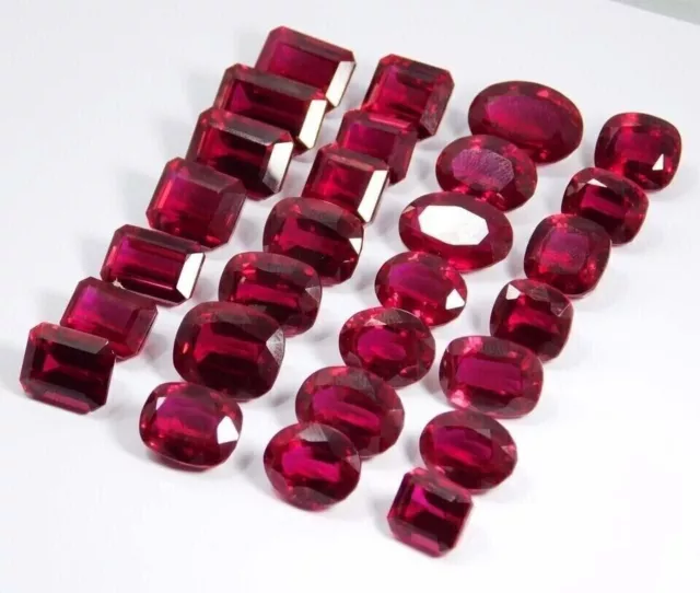 AAA Natural 100 CT+ Mozambique Red Ruby Mix Cut Loose Certified Gemstone Lot