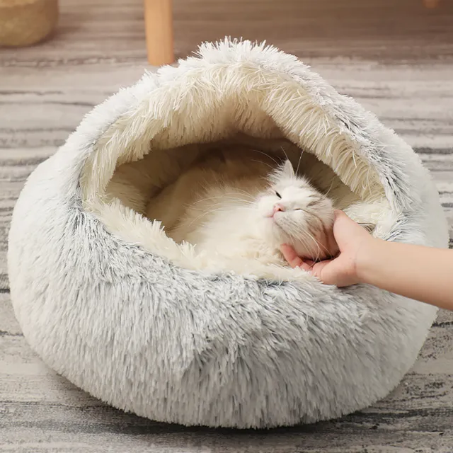 Plush Pet Cat Cave House Sleeping Bed Kennel Puppy Super Soft Warm Cuddler Nest 11
