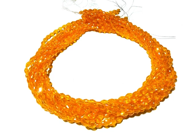 5 Strand Mystic Yellow Quartz Barrel Faceted 4x6mm Quartz Loose Beads 13"inch