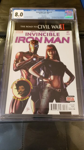 Invincible Iron Man #7 2016 Marvel CGC 8.0 3rd Print 1ST RIRI WILLIAMS MCU 🔥