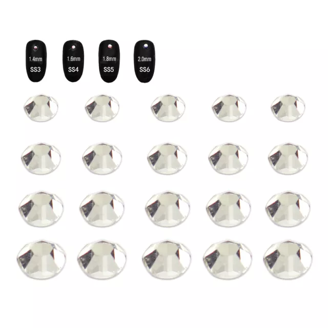 1440 Clear Flat Back Glass Round Beads Crystal Rhinestone Nail Art Decoration lp 2