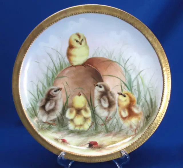 Artist Signe Haviland Limoges Hand-Painted 11.5"Dia Porcelain Charger  W/ Very C