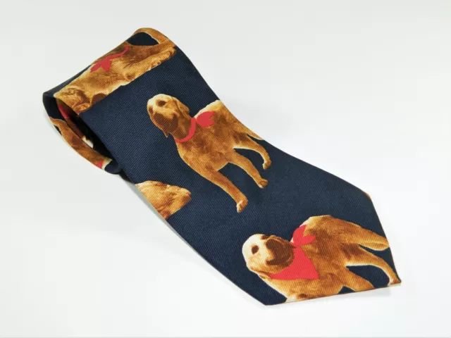 Men's HUNTINGTON SILK NECKTIE Tie MADE IN USA Golden Retriever Dog Breed