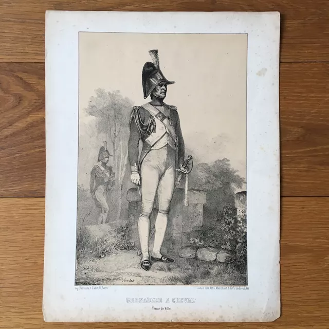 Gravure Militaire Ancienne XIXè Grenadier a Cheval Napoléon 19e Engraving 19thC