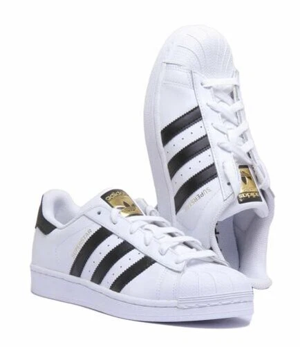 Adidas Superstar W B Grade Superstar Lacet en Blanc Noir Taille UK 3 - 8 5