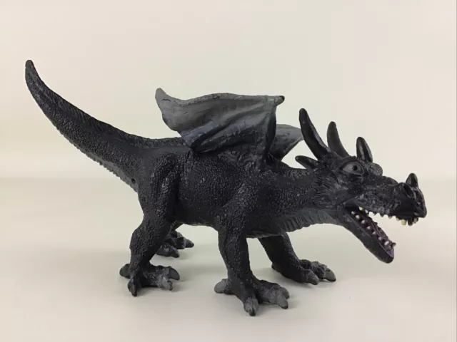 Black Horned Winged Dragon Figure Mythical Creature 2005 Toy Major Trading Co