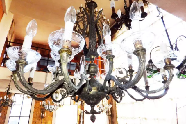 Kronleuchter Kerzen Lüster Deckenlampe 24-Fl Chandelier Glas Antik Wohnzimmer 2
