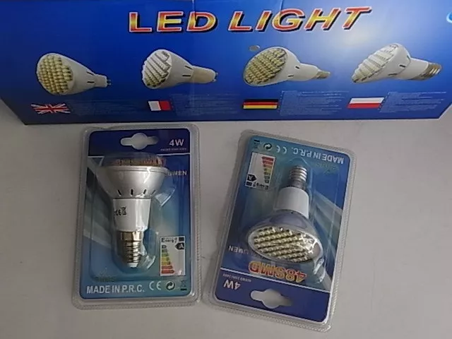 2 lampadine /faretto 48LED SMD attacco E14  luce fredda