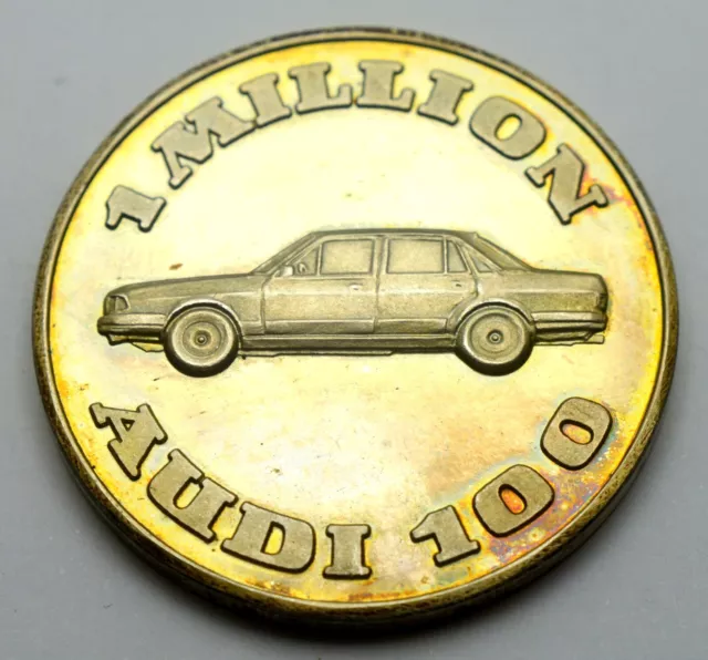 AUDI 100 GERMANY 1 MILLION Km 1977 COMMEMORATIVE AUTO CAR 800 SILVER MEDAL