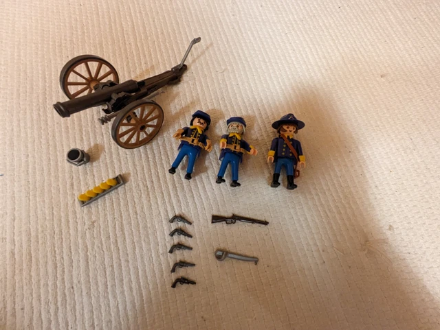 Lot De Pièces Playmobil Vintage - Canon Et Artillerie Western Nordistes/Sudistes