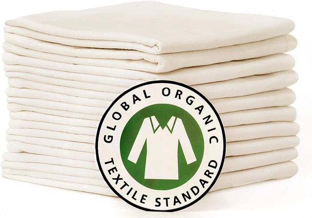 10 Pack Flour Sack Dish Towels, Certified Organic Cotton, Flour Sack Towels, Hig
