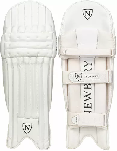 2023 Newbery N Series White Black Junior Ambidextrous Batting Pads - Free P&P