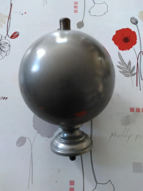 RARE ANCIENNE GROSSE Boule d'escalier rampe autre dia 12.1 cm gris EUR
