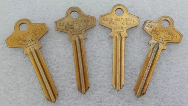 Cole National SC6 Brass key  Blank       set of 4                            [x1