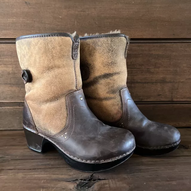 DANSKO WOMEN S STORMY Brown Leather Shearling Fur Lined Ankle Boots Sz 36 US 5.5 39.97 PicClick