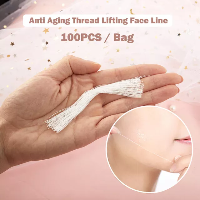 Aghi Linea Fibroina Seta Intaglio Essenza Collagene Filo Viso Sollevamento Anti Ag H7