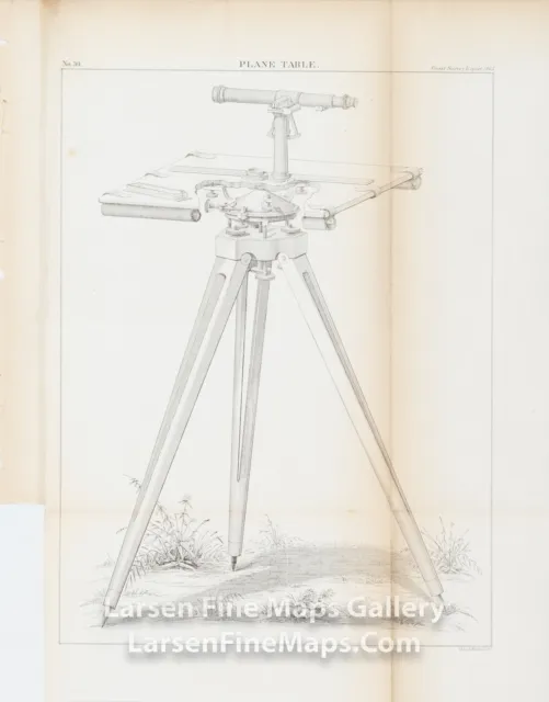 1865 Coast Survey Plane Table, Antique Survey Equipment, 1865