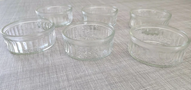 Lot De 6 Ramequins Duralex Orange Ambré - Verre Trempé Made In France - Occasion