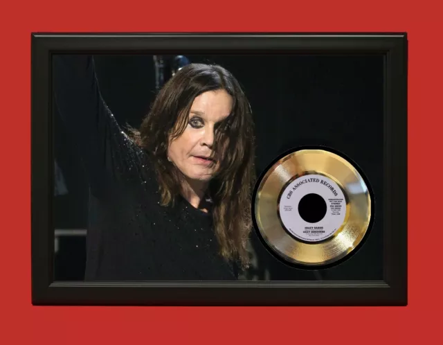 Ozzy Osbourne 2 Poster Art Wood Framed 45 Gold Record Display C3