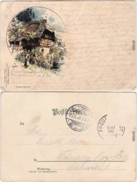 Ansichtskarte Litho AK _Baden-Württemberg Schwarzwaldhaus - Litho Ak 1896