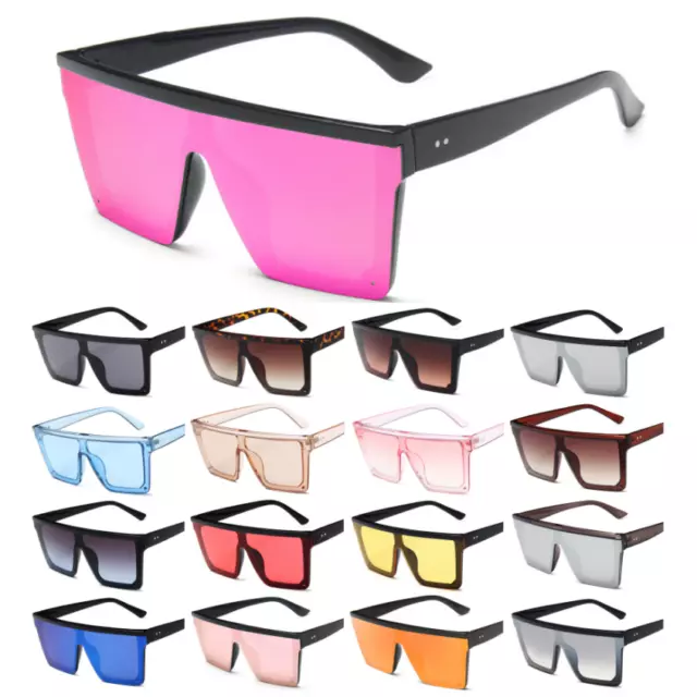 New Style Man/Womens Ladies Sunglasses Square Oversized Luxury Flat Top Shades