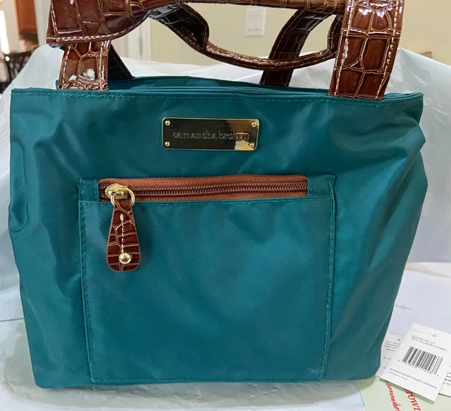 Samantha Brown Wire Framed Cooler Lunch Tote w Containers-Sea Glass