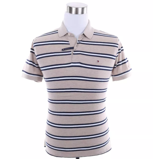 Tommy Hilfiger Men Short Sleeve Stripe Custom Fit Pique Polo Shirt -Free $0 Ship