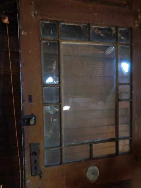 Antique 1860s Glass & Wood Door Architectural  82"(H)x31"x1.25 thick -PICK UP NJ 2