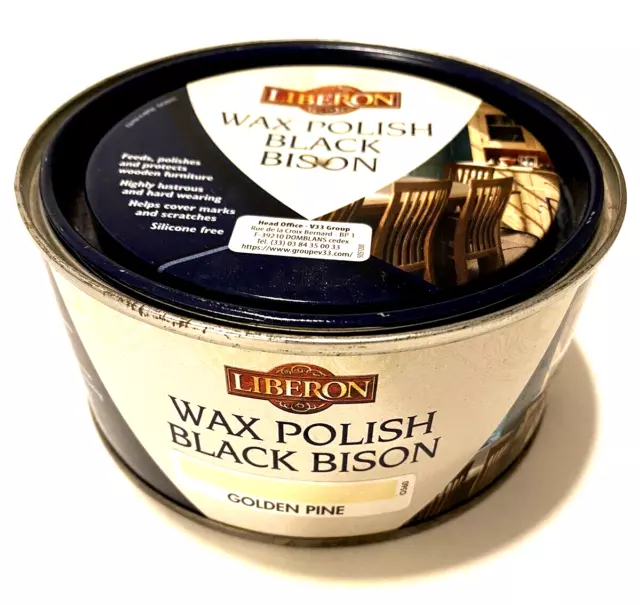 Smalto cera bisonte nero pino dorato Liberon - lattina 500 ml