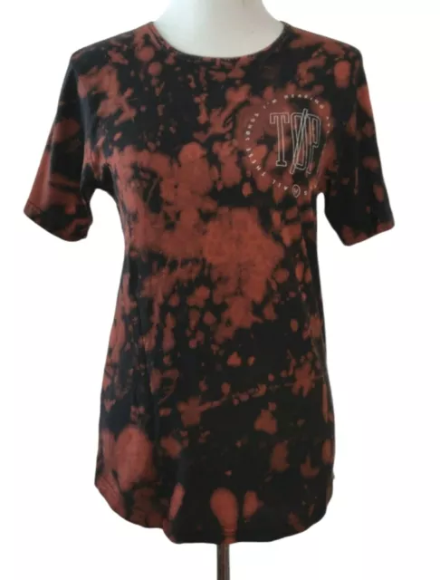 Twenty One Pilots Unisex Bleach Tie Dye Graphic Lane Boy Lyrics T-Shirt Top XS 2