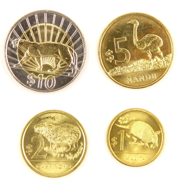 Uruguay Coins Set of 4 Pieces ANIMALS 2011 UNC