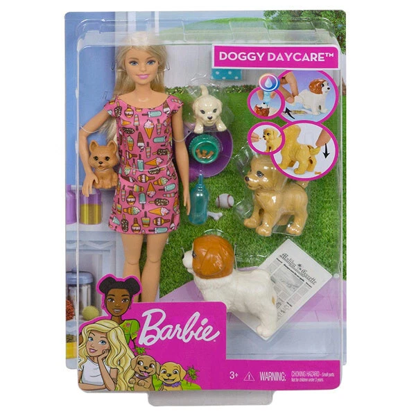 BARBIE DOGGY DAYCARE Playset Dogsitter con Bambola Cuccioli