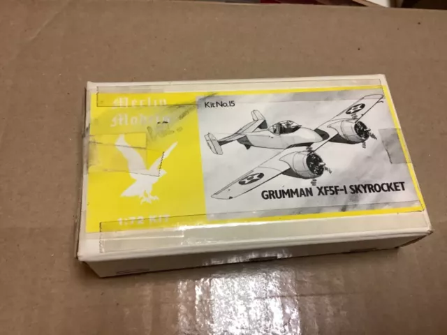 Vintage Merlin Models Airplane Grumman XF5F-1 Skyrocket Scale 1/72 Kit No. 15