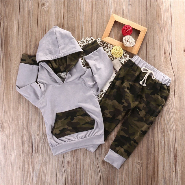 Top tuta con cappuccio neonato neonato bambini neonati + pantaloni lunghi set abiti