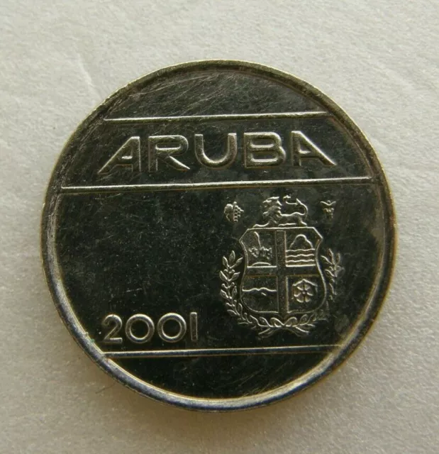 Pièce Aruba 5 cents florin 2001 nickel 16 mm