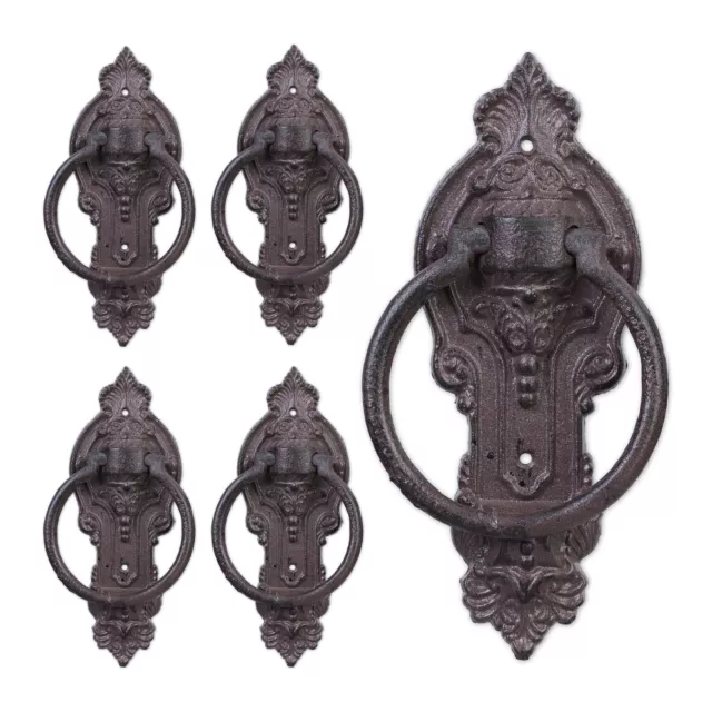 Heurtoir de porte antique lot de 5 fonte de fer métal marteau de porte brun