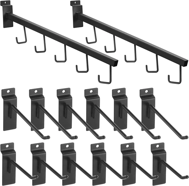 24 Pcs Metal Slatwall Hooks Accessories for Slatwall Including 2 Waterfall Rect