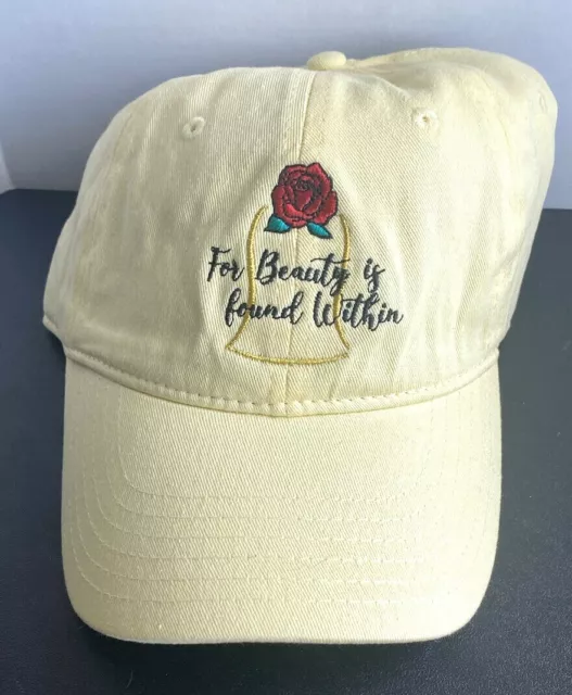 Disney Parks Beauty and the Beast Rose Yellow Adult Baseball Hat Cap