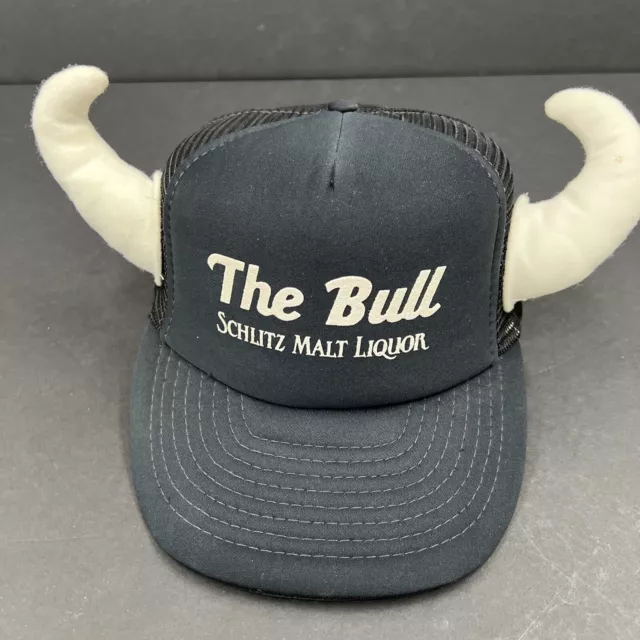 The Bull Schmitz Malt Liquor Hat With Horns Strap is Broke Sportscap