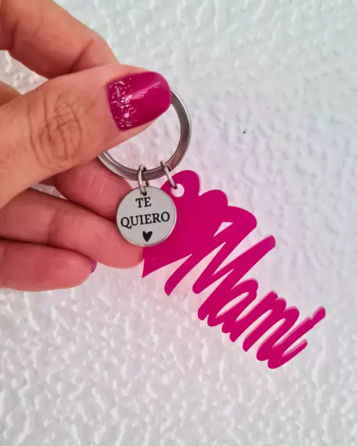 LLAVERO con colgante en metacrilato para MAMÁ, idea regalo personalizable