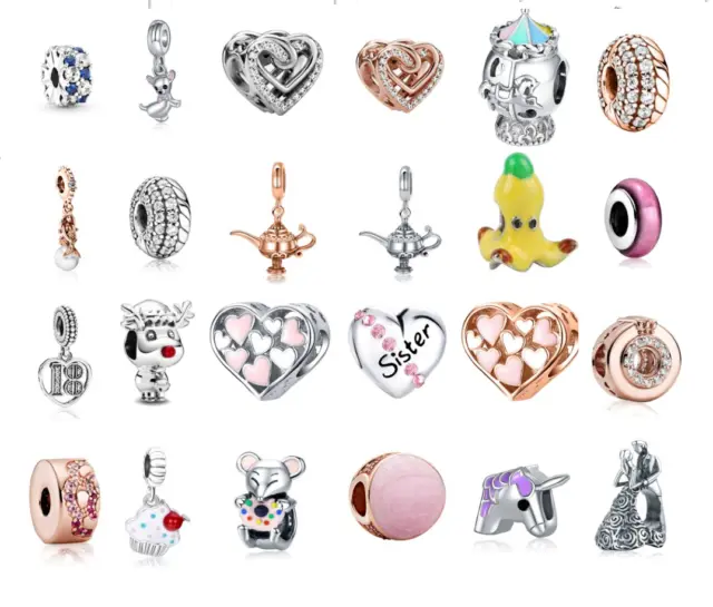heart mermaid unicorn love sis alloy charm bead for bracelet necklace wristband