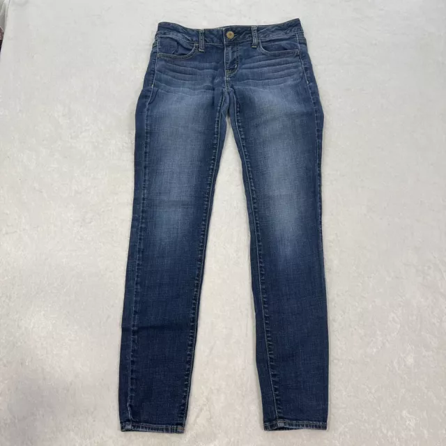 AMERICAN EAGLE Jeans Super Stretch Jegging Skinny Womens Size 4 Long Blue Denim