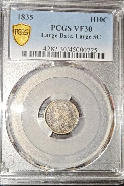 1835 Capped Bust Half Dime Large Date, Large 5C (1774)