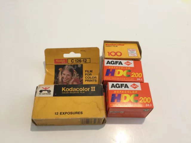 4 x Rolls of EXPIRED CAMERA FILM Inc. Kodak& Agfa