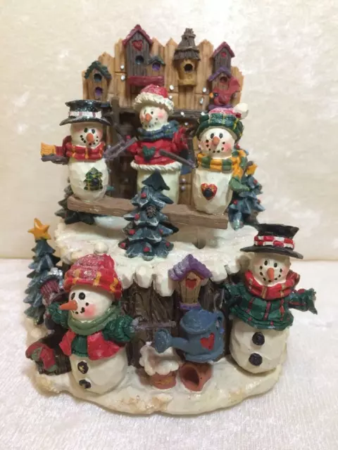 Folk Art See Saw Snowman Holiday Music Box Let it Snow San Francisco Music Box