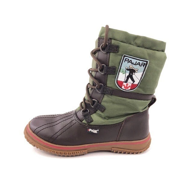 PAJAR GRIP MID Womens Waterproof Snow Winter Duck Boot Green Brown