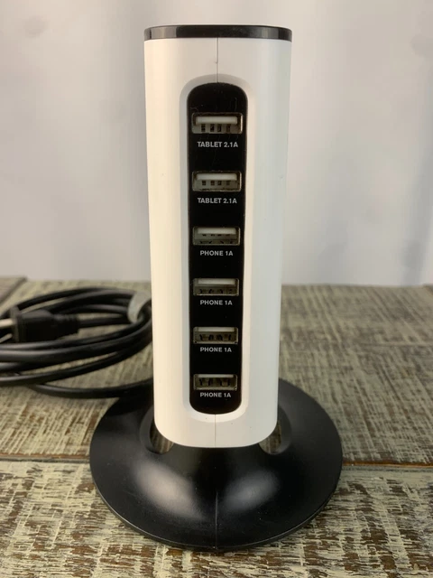 Atomi AT1081 White 6 USB Ports 60W QC 3.0 Multi-Charge Universal Power Adapter