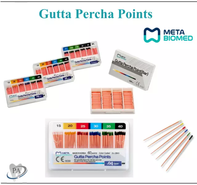 Dental GUTTA PERCHA POINTS # 10 15 20 35 40 55 60 45/80 Fine Medium Fine 120/Pk